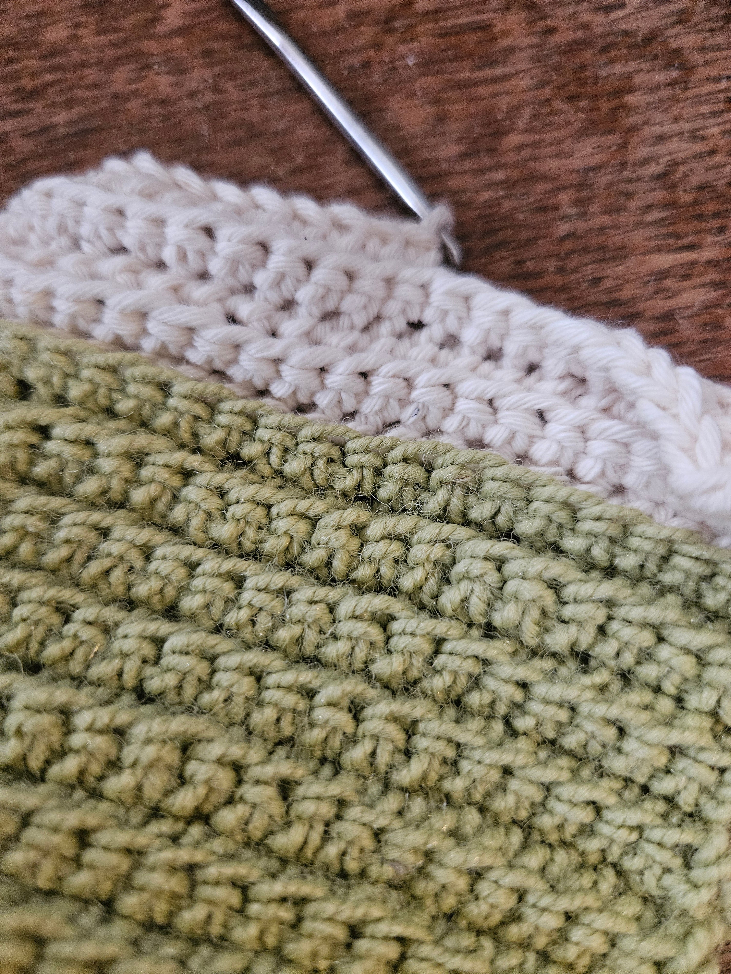 Crocheted Two Sided Dish Scrubby, cotton and wool, soft and scratchy,make dishes and cleaning easier