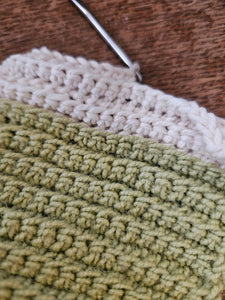 Crocheted Two Sided Dish Scrubby, cotton and wool, soft and scratchy,make dishes and cleaning easier