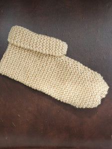 Hand Knit Large Sized knitted Cuffed Slippers