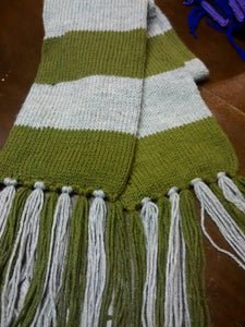 Hand Knit double layer scarves in many colour combo Get your school, house, team, colour  inspired scarf here!!!!!