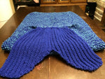 Load image into Gallery viewer, Hand Knit Knitted ‘Mermaid Tail’ Blanket
